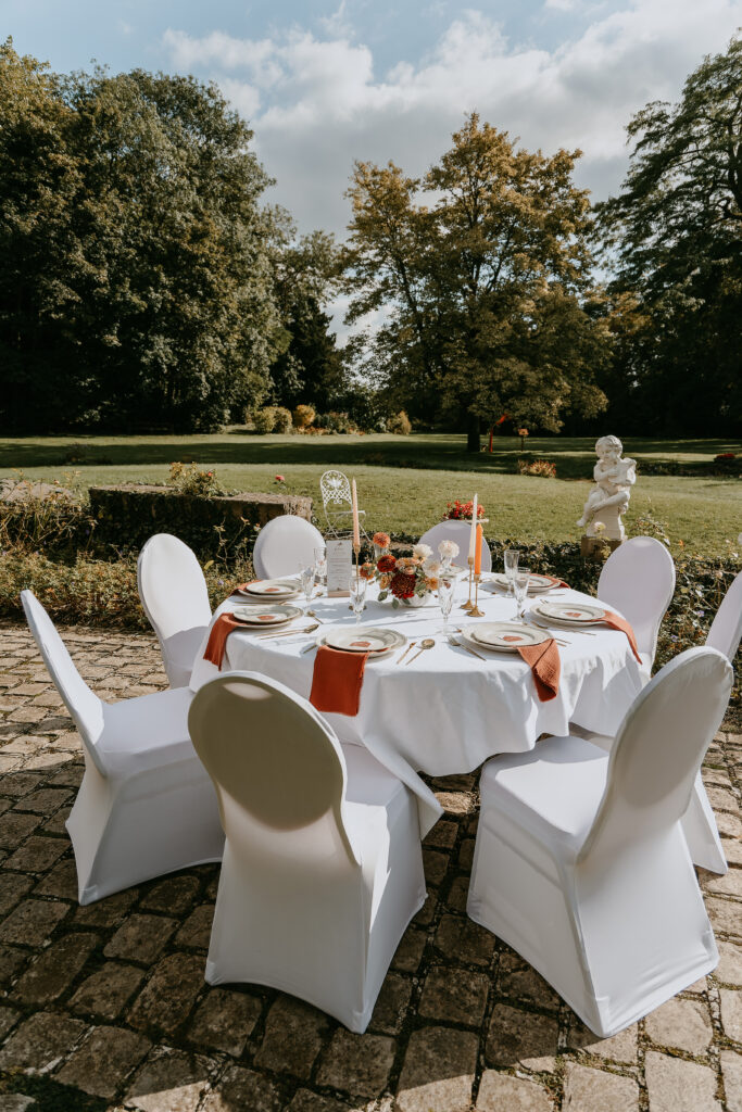 table de mariage décoration terracotta pêche wedding designer