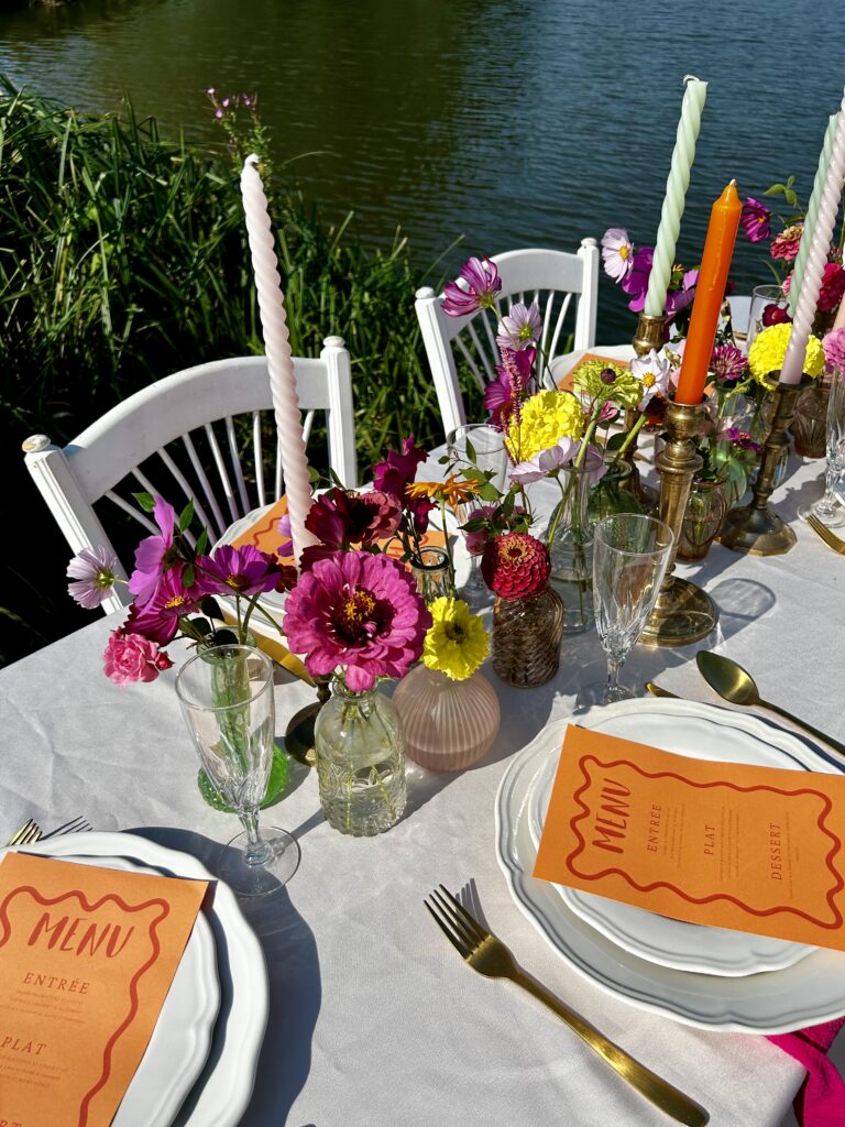 Table pour événement coloré