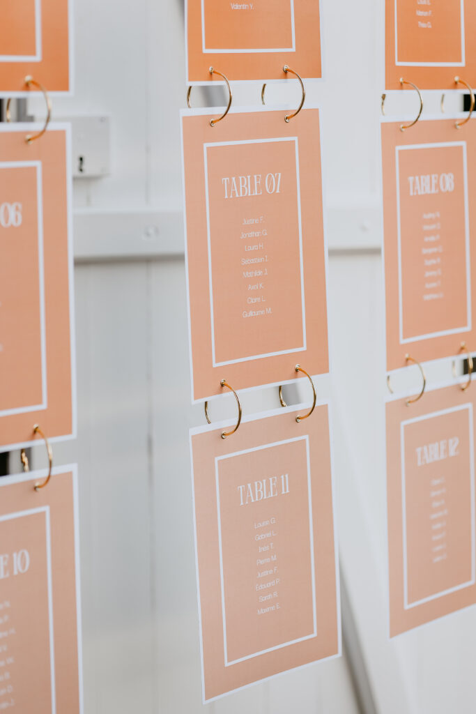 Plan de table pour mariage terracotta