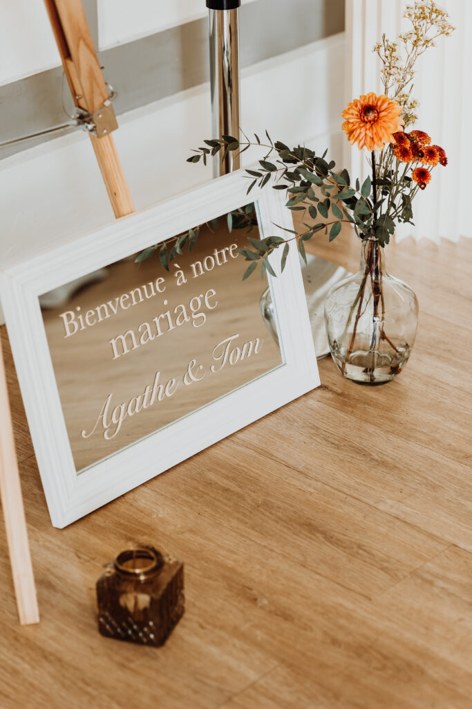 Miroir personnalisé pour mariage
